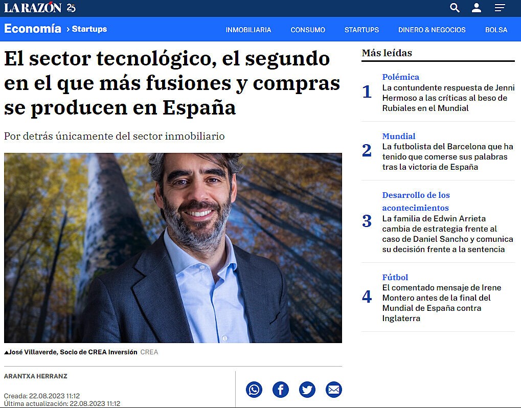 El sector tecnolgico, el segundo en el que ms fusiones y compras se producen en Espaa